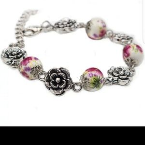 Ceramic flower bracelet